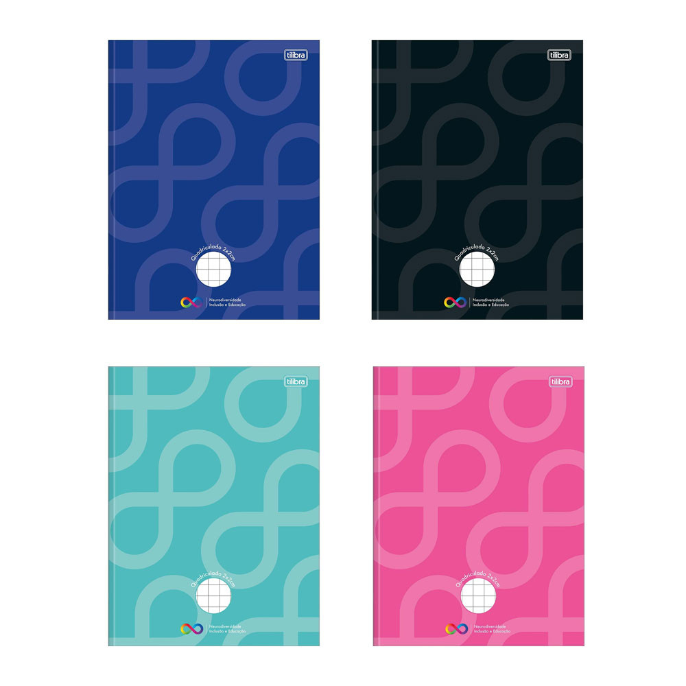 Caderno brochura capa dura quadriculado 2x2cm 40 folhas Neuro Tilibra