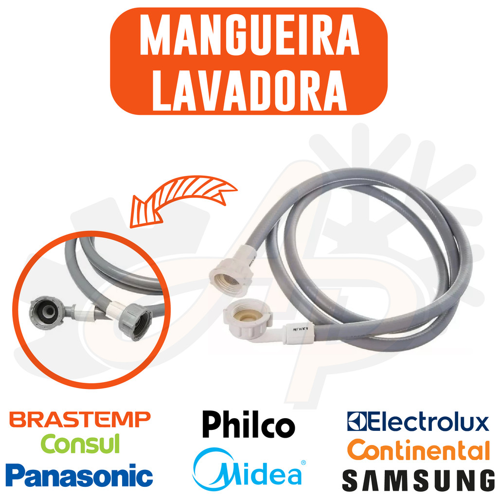 Mangueira Entrada De Agua Maquina de Lavar Entrada Universal Diversos Tamanhos Brastemp Electrolux