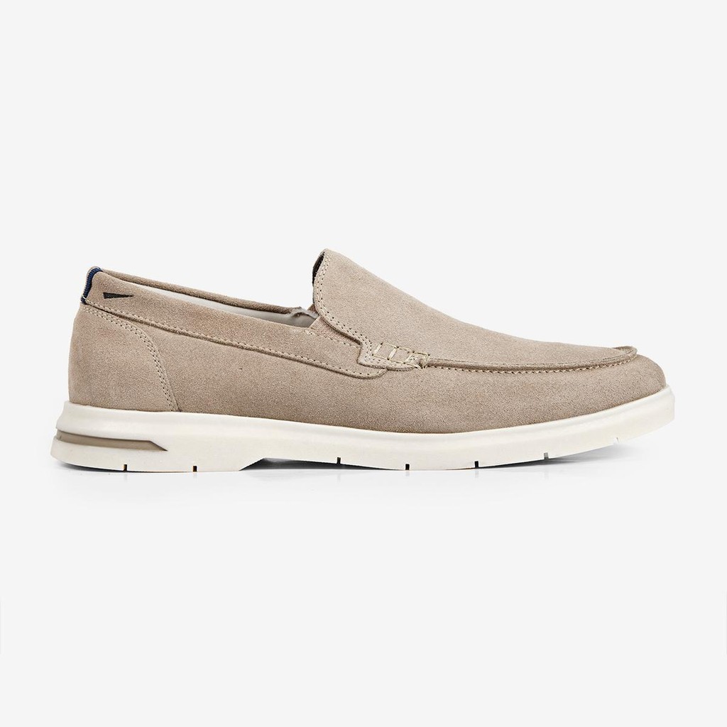Mocassim Masculino Loafer Camurça Ferracini Calce Fácil Malta Plus Moderno Bege 4656-708B