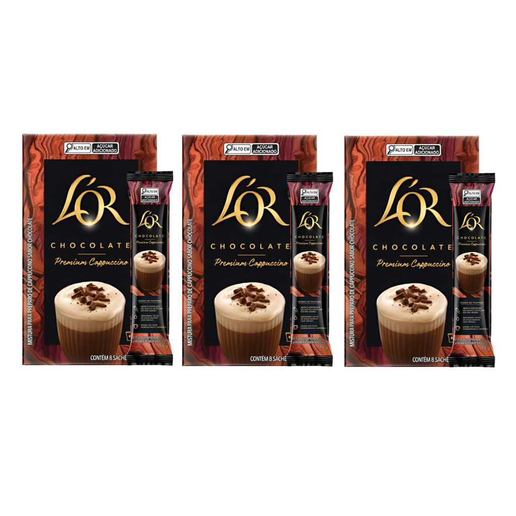 Kit Cappuccino Premium Stick Lor - 24un em Oferta na Shopee