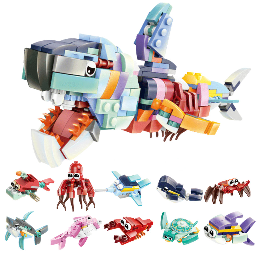 Blocos de Montar Capsula de Animais Marinhos Sortido - Castela em Oferta na Shopee