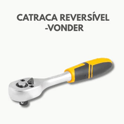 Catraca Reversível 1/4" x 150mm Cabo Emborrachado Vonder