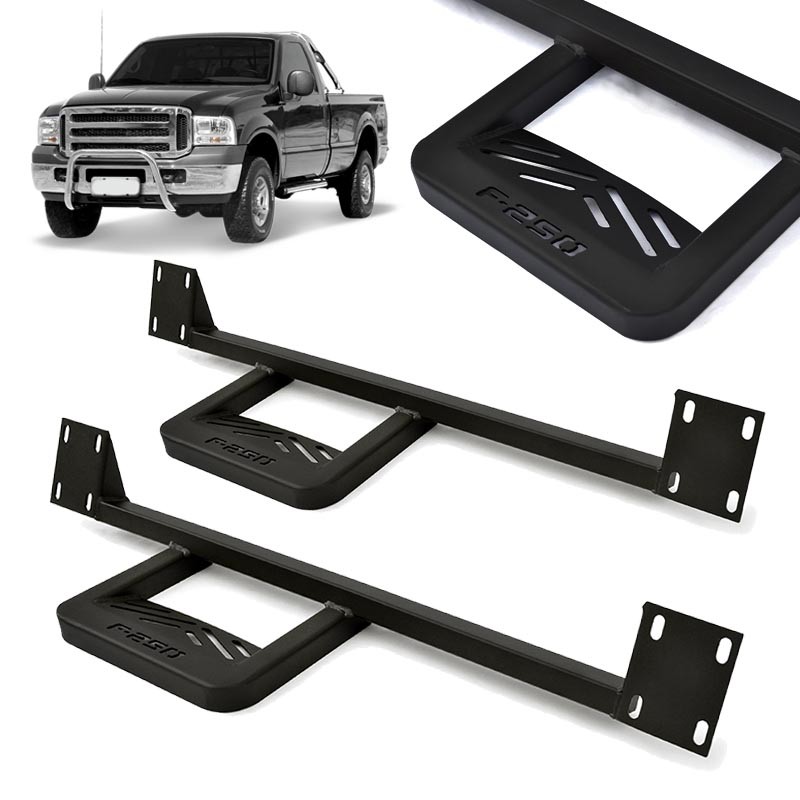 Estribo F250 Cabine Simples Axk Extreme Tipo Americano Bully em Aço Preto 1997 até 2017 em Oferta na Shopee