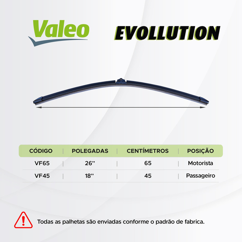 Detalhes do Par Palhetas Limpador Parabrisa Valeo Polo 2018 A 2025