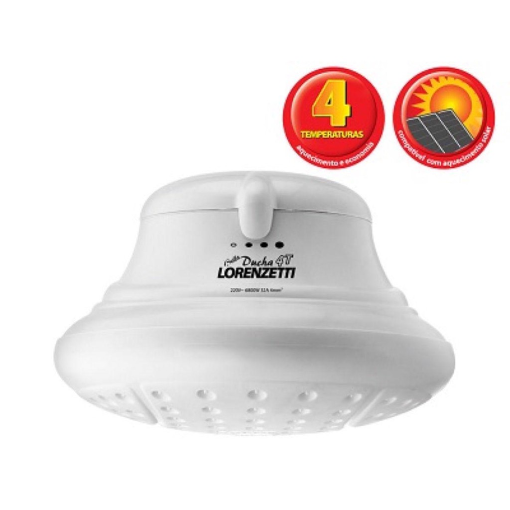 Kit Chuveiro Lorenzetti Bella Ducha 4 Temperaturas 220v 6800w Conector Porcelana Fita Veda Isolante