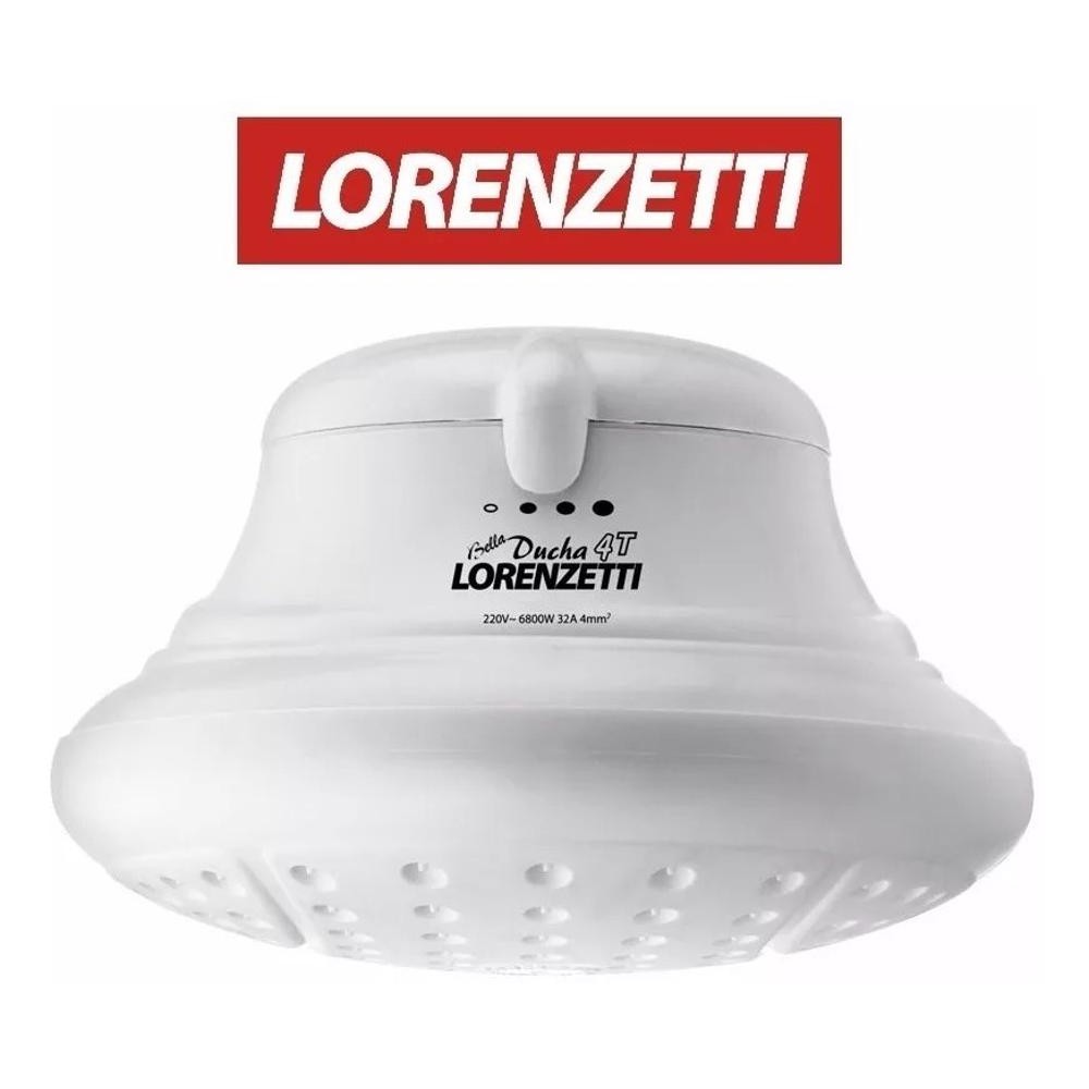 Chuveiro Elétrico De Parede Lorenzetti Bella Ducha 4 Temperatures 4t Branco 5500w Espalhador Grande