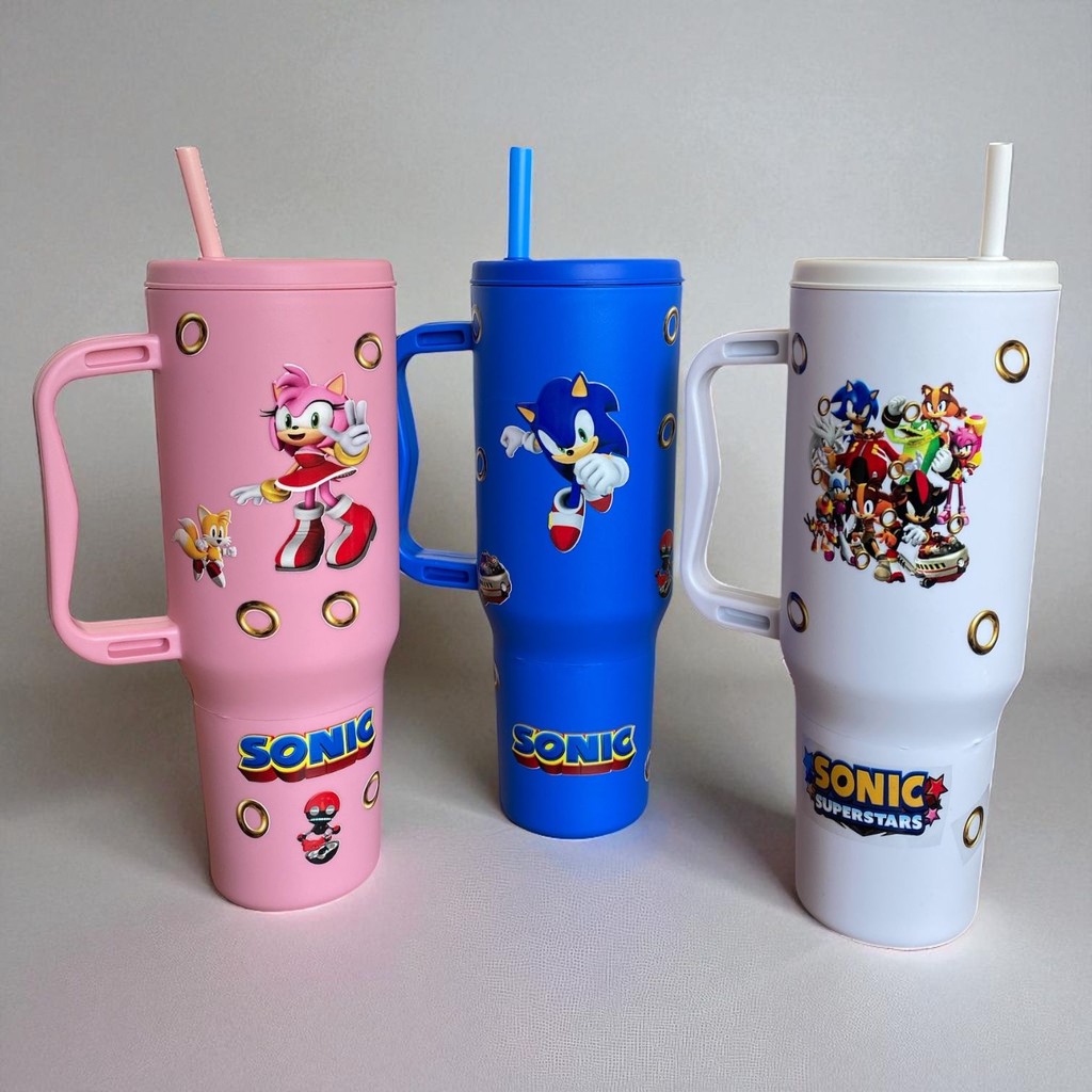 Copo com Canudo Sonic Personalizado 1200ml Em Policarbonato + Brinde em Oferta na Shopee