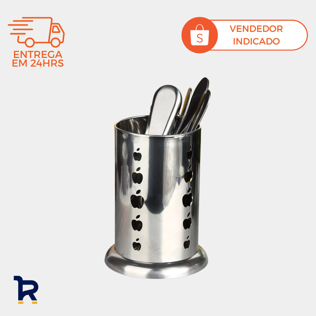 Porta Talheres Escorredor Inox Vazado 16x10cm Pia Cozinha Aço Inoxidável Organizador Resistente em Oferta na Shopee