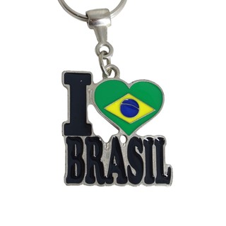 Chaveiro Souvenir De Metal Eu Amo o Brasil