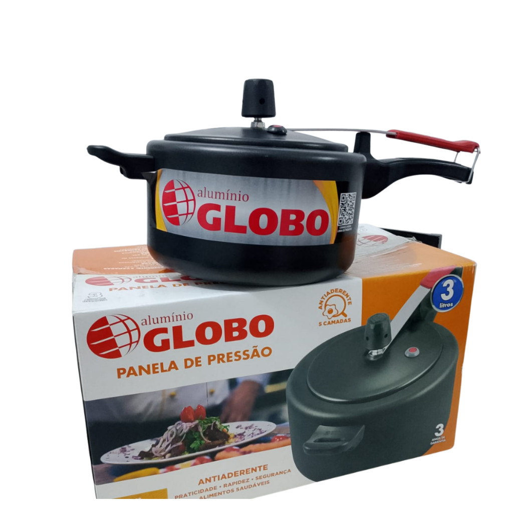 Panela de Pressão Antiaderente 3L - Globo  Segura, Rápida e Durável em Oferta na Shopee