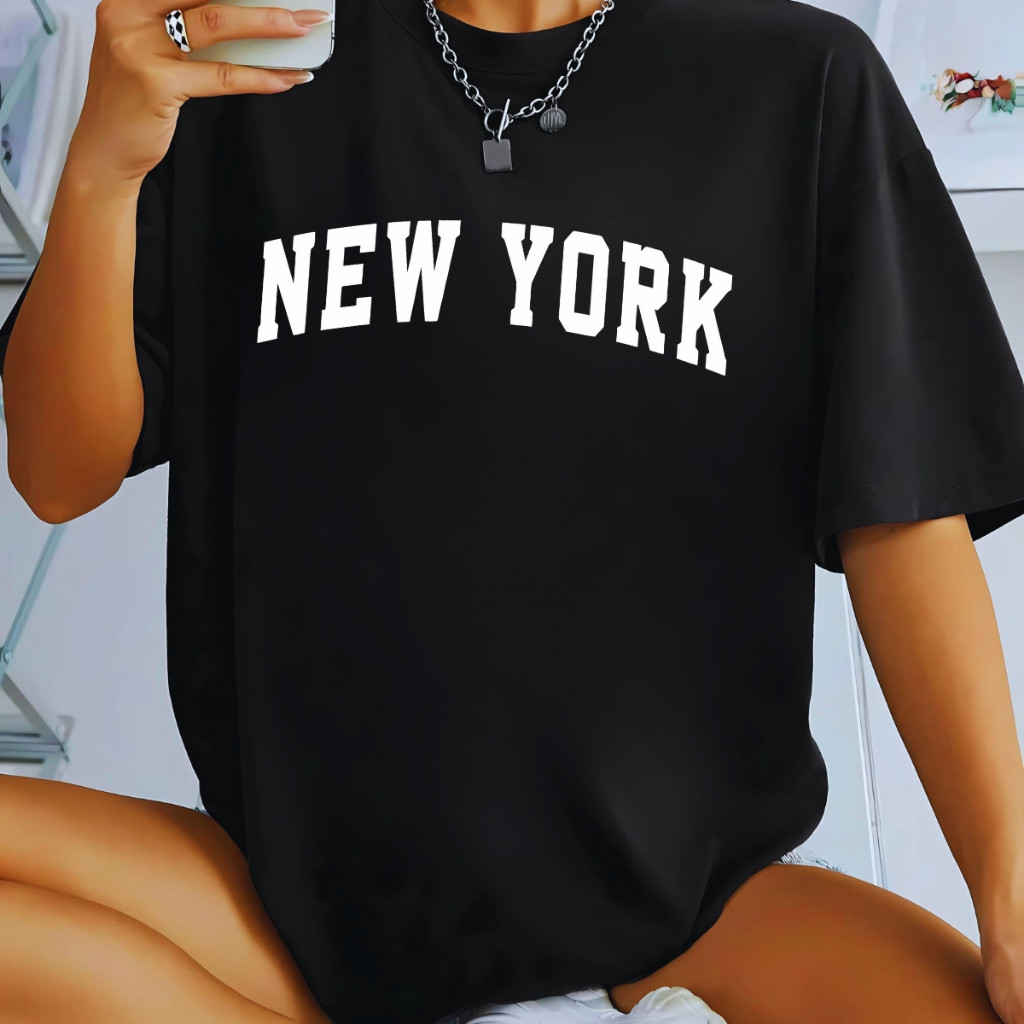 Camisa Feminina Camiseta 100% Algodão Academia New York P a Plus Size Streetwear Brooklyn Lançamento