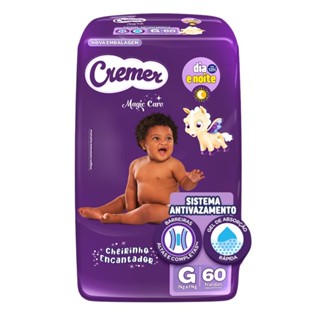 Fralda Cremer Magic Care Tamanho G Pacote Hiper com 60 Fraldas Descartáveis em Oferta na Shopee