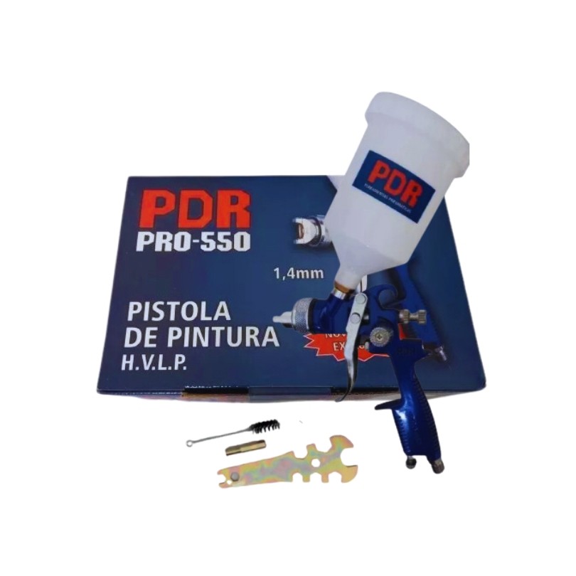 PISTOLA PINTURA GRAV. HVLP B. 1,4MM 600ML PRO-550