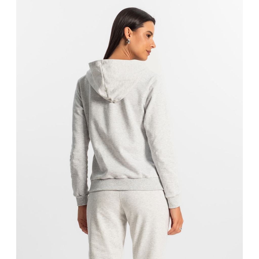 Detalhes do Moletom com Capuz Feminino Rovitex Cinza