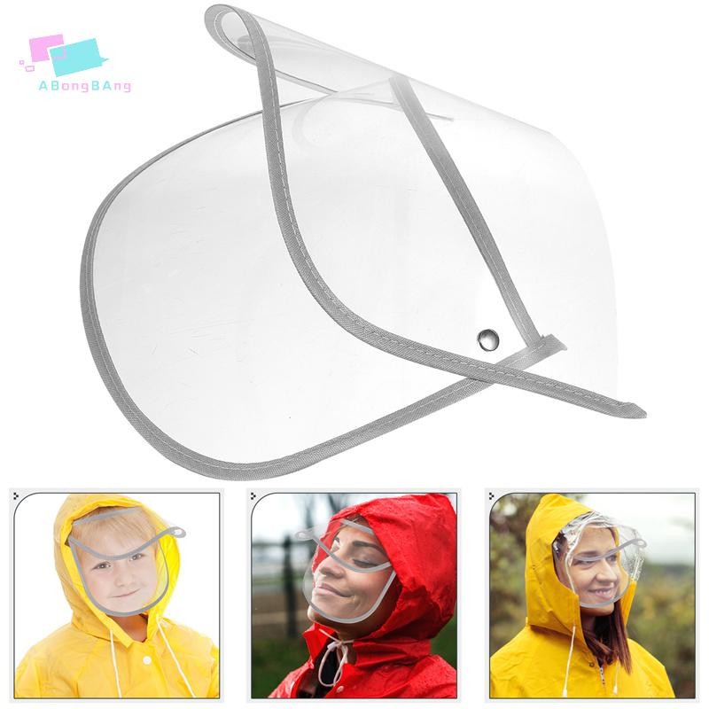 Abongbanghn Chapéu Protetor Substituível Aba Transparente Capa De Chuva Jaqueta Facial Poncho À Prova
