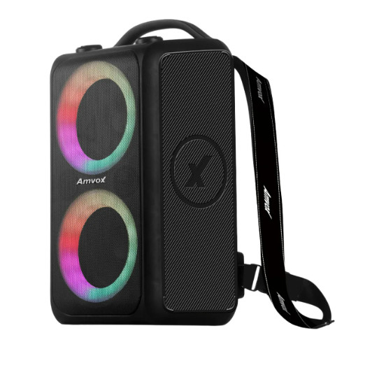 Caixa Som Bluetooth Portátil Amplificada 600W Rms Bateria Potente Amvox Aca 600 Bagvox