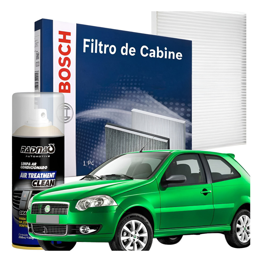 Filtro Ar Condicionado Original Bosch Com Spray Higienizador Palio Ideia Siena Strada  Palio Weekend