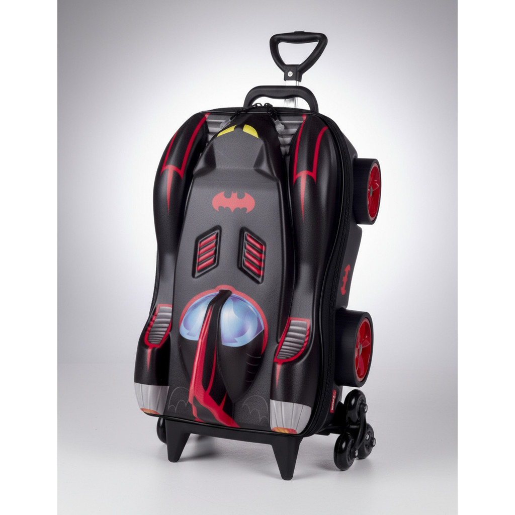 Mochila Escolar De Rodinha Batman Preta Mala 3d Infantil