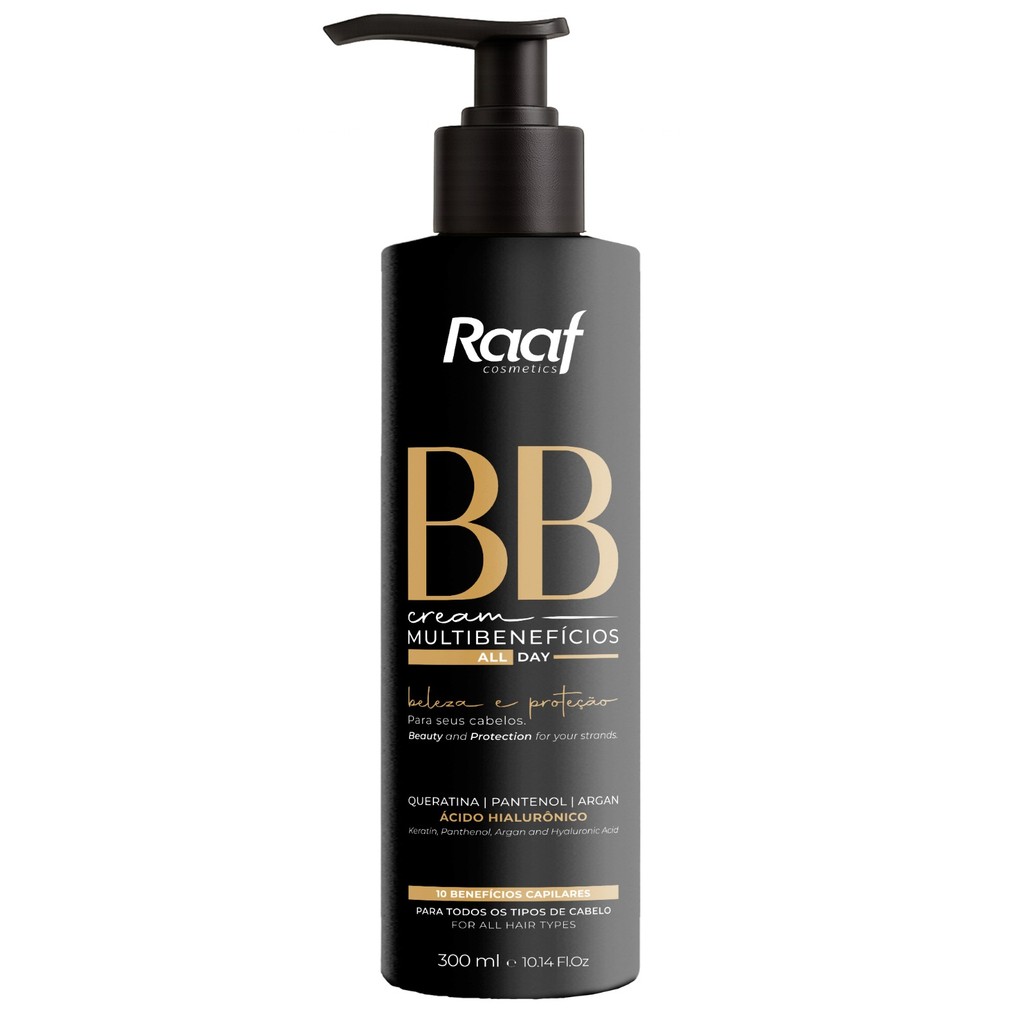Creme Capilar BB Cream 10 em 1 Raaf Cosmetics – Tratamento Completo em um Único Produto – 300ml