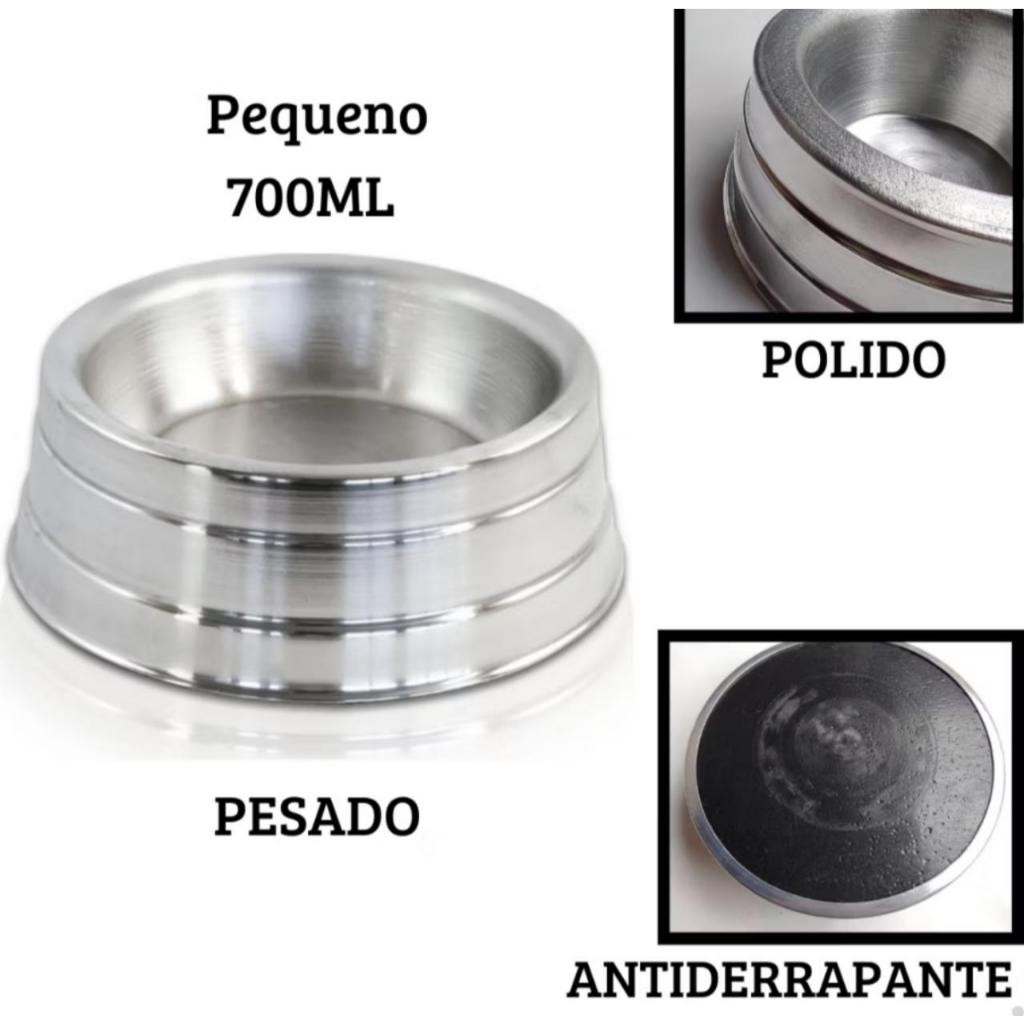 Comedouro ou Bebedouro de Alumínio Pesado Antiderrapante Para Cães e Gatos PREMIUN em Oferta na Shopee