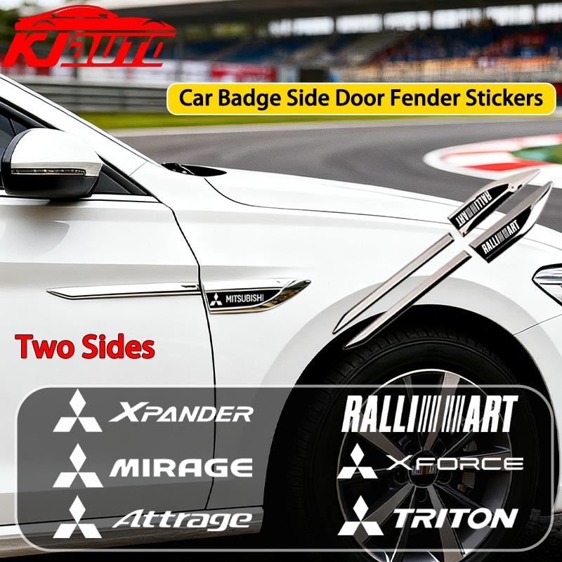 Fender 1 Par 3D Porta Do Carro Corpo Adesivo De Metal Protetor Emblema Da Lâmina Lateral Pára-Choque Para Mitsubishi Ral