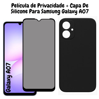 Película de Privacidade Vidro 3D Para Samsung Galaxy A07 + Capa de Silicone Preta em Oferta na Shopee