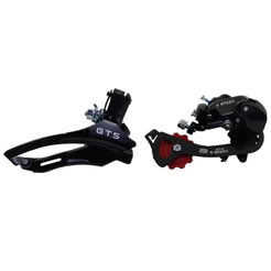 kit câmbio traseiro GTS sem gancheira + câmbio dianteiro GTS over para 7 - 8 v