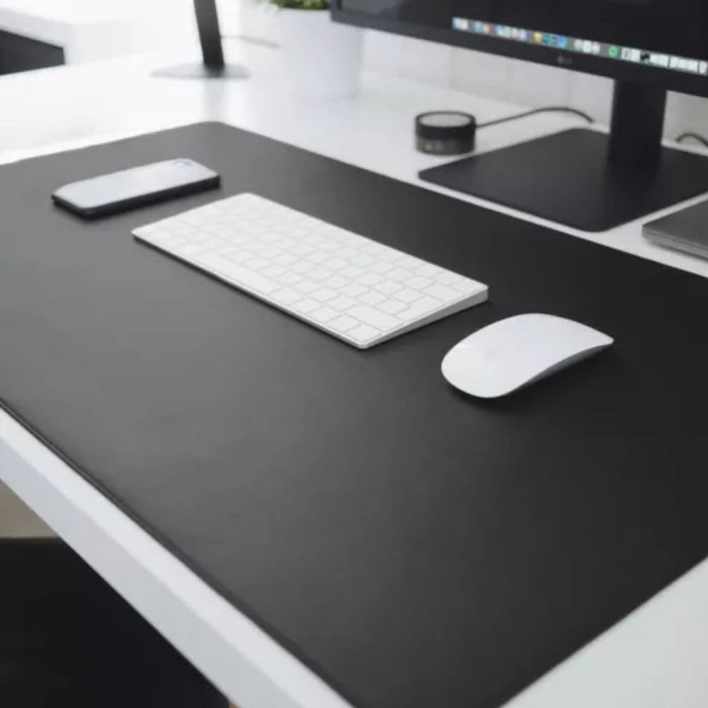 Mouse Pad Gamer Grande Preto Liso Sem Estampa 70 x 35 cm + Porta Celular