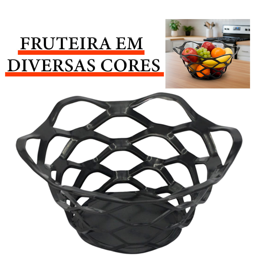 Fruteira de Plastico Porta Ovos Decorativa Vazada Moderno Diversas Cores Organizar Mesa Para Frutas em Oferta na Shopee