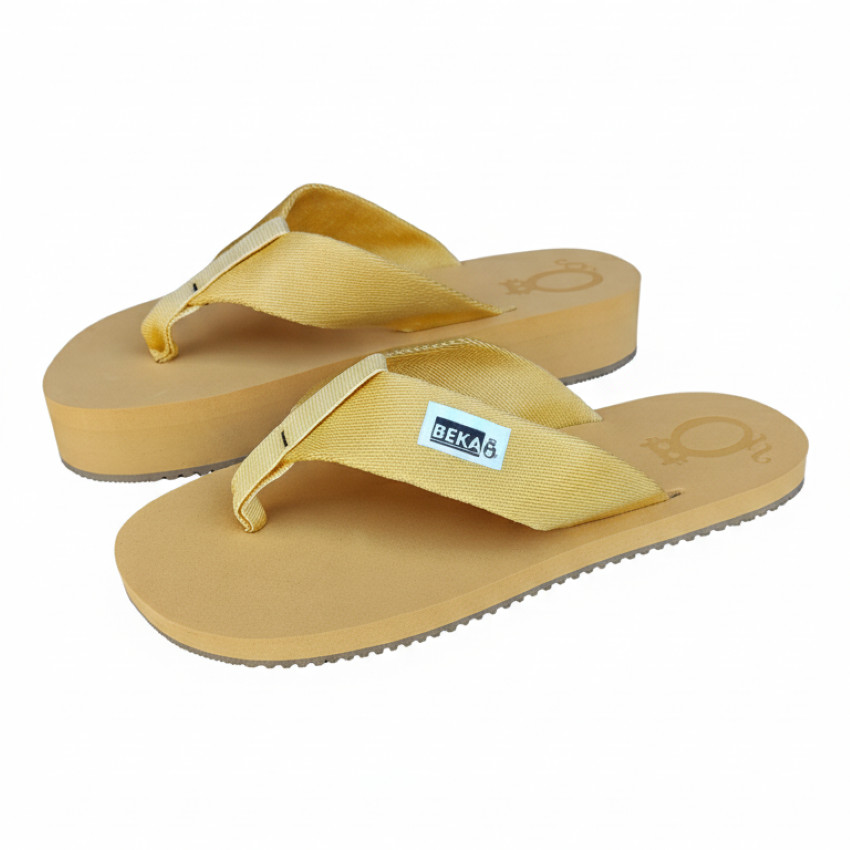 chinelo antiderrapante  para compensação de altura (dismetria) cáqui