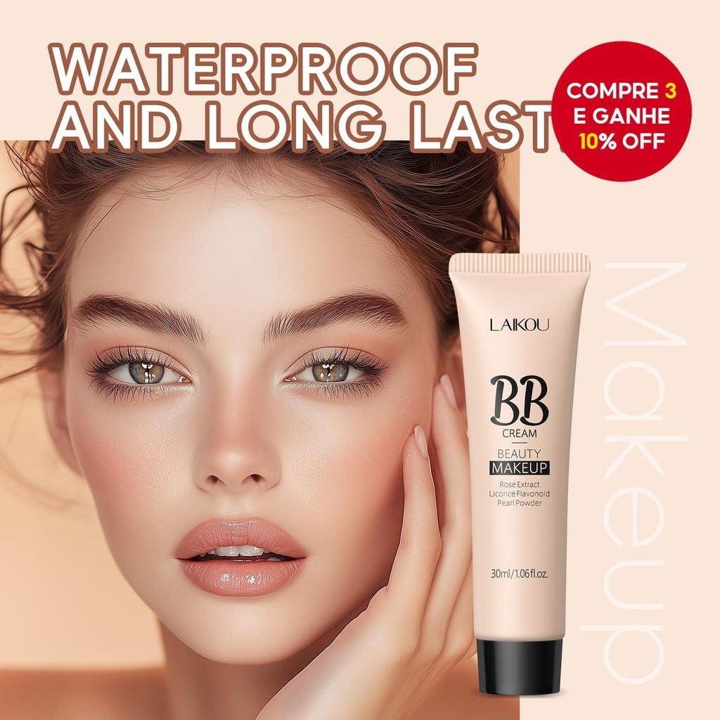 BB Cream 30ml Cor 6 : Maquiagem Natural , Corretivo Facial , Base Líquida