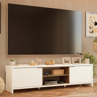 Rack para TV até 80 Polegadas 180cm 2 Portas Branco/Rustic Linz Madesa em Oferta na Shopee