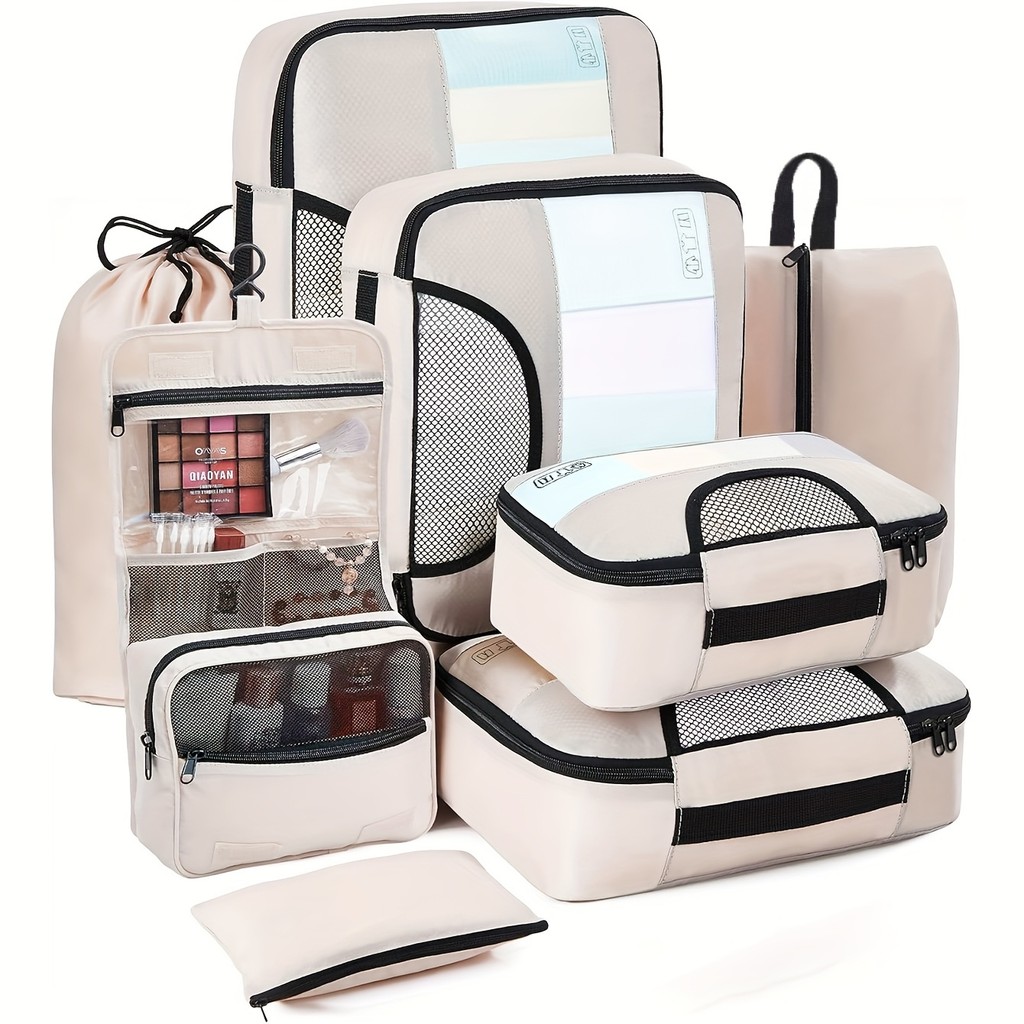 Kit 8peças Conjunto De Bolsas De Compressão Oxford Acessórios De Mala Armazenamento De Roupas Ls em Oferta na Shopee