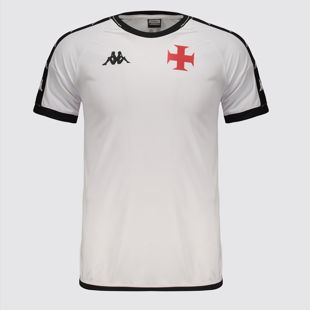 Camisa Kappa Vasco Supporter Culture Branco e Preto em Oferta na Shopee