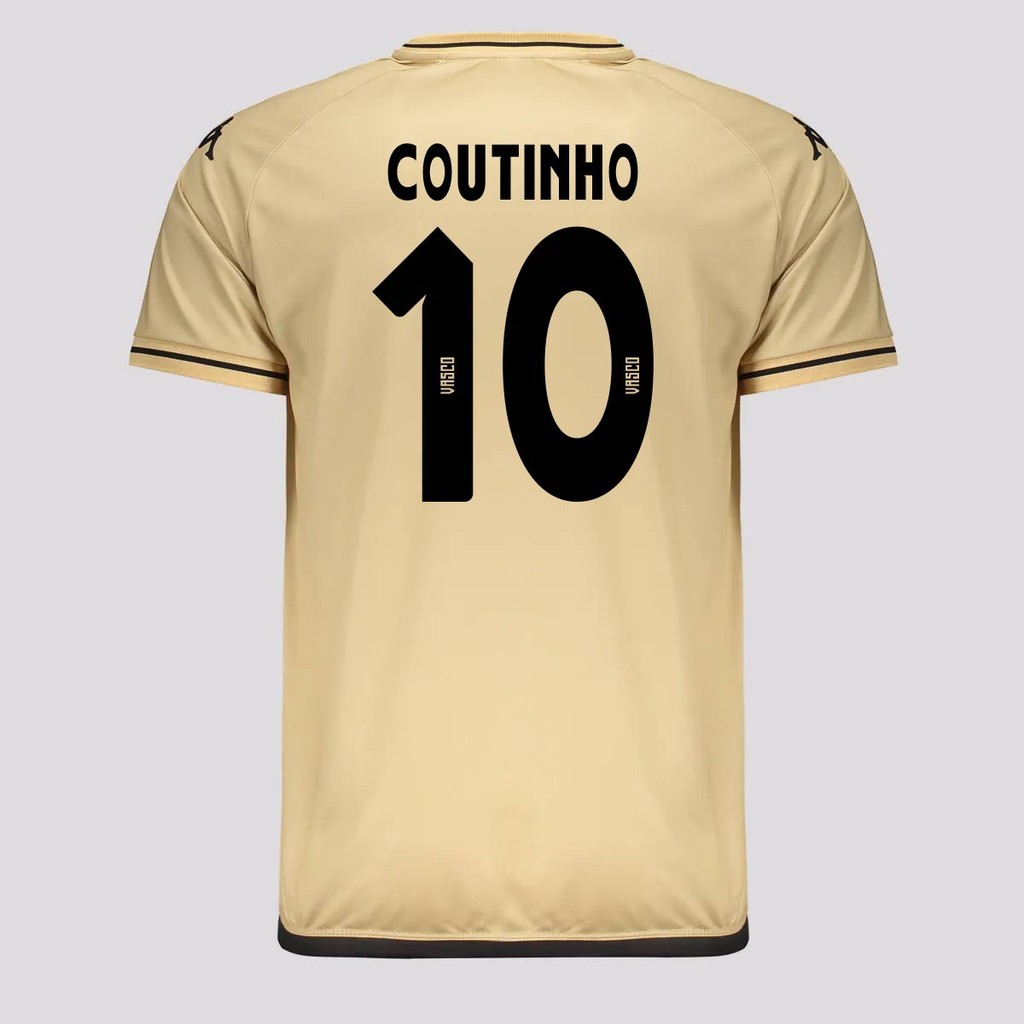 Camisa Kappa Vasco Supporter Shore Dourada 10 Coutinho