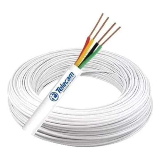 Caixa Com 1 Rolo 100m Cabo De Alarme 4 Vias 2 Par Liga Cobre