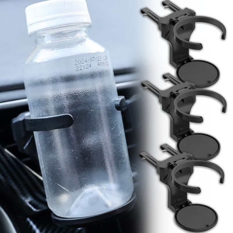 Suporte De Copo Dobrável Para Saída De Ar De Carro-Armazenamento De Gancho Antiderrapante , Anti-Choque-Garrafa De Água-