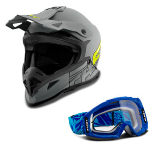 Kit Capacete Motocross Pro Tork Fast 788 Grey Fosco + Óculos BlastAzul em Oferta na Shopee