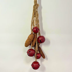 Enfeite Decorativo De Natal - Corda Com Sinos Vermelhos - 70cm - 1 unidade - Rizzo