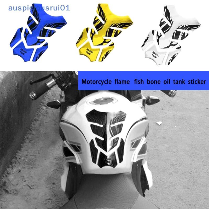 Motocicleta Tankpad Adesivo Espinha De Peixe 3D Tanque Almofada Adesivos Óleo Gás Protetor Capa Decoração Chama Acessóri