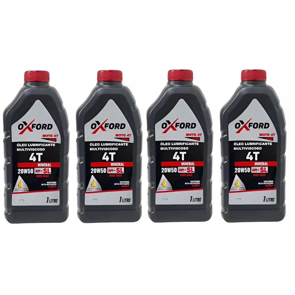 KIT 4 OLEO OXFORD 4T 20W50 MINERAL em Oferta na Shopee