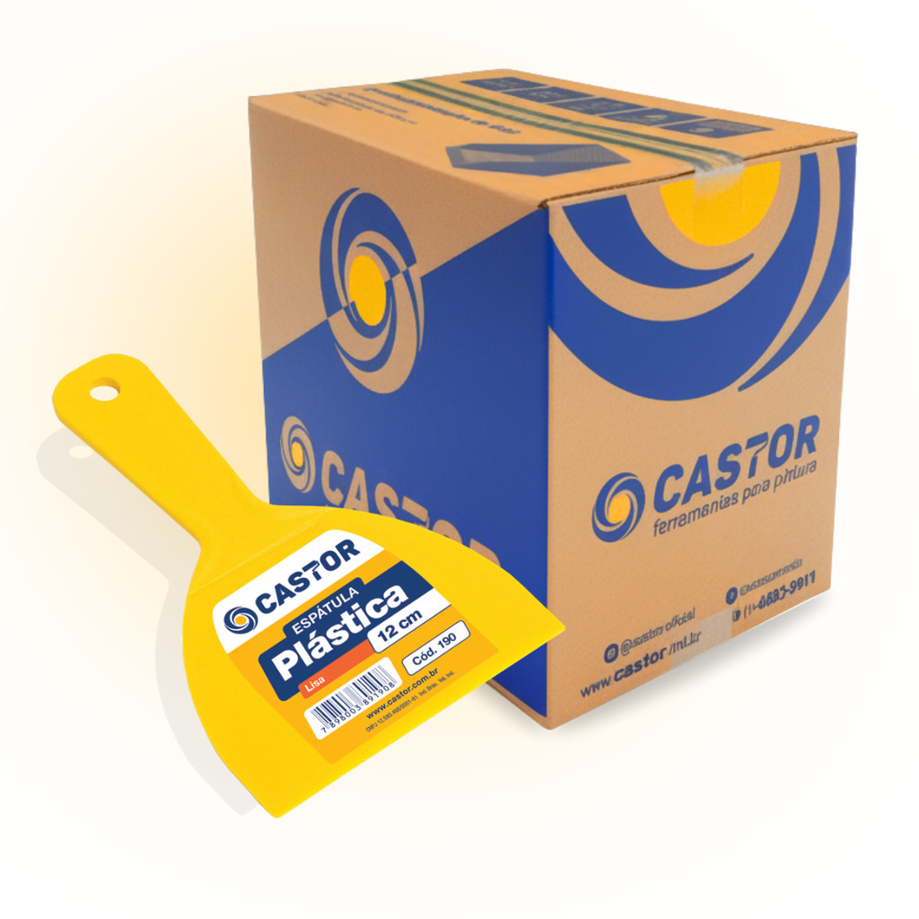 Caixa c/ 12 Espátulas Multiuso de Plástico 12cm Lisa - Castor em Oferta na Shopee