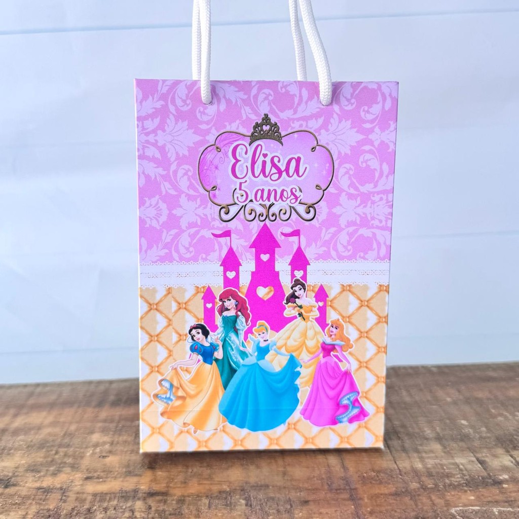 Sacolinha Personalizada Princesas | Pegue e Monte | Lembrancinhas | Festa infantil | Aniversário