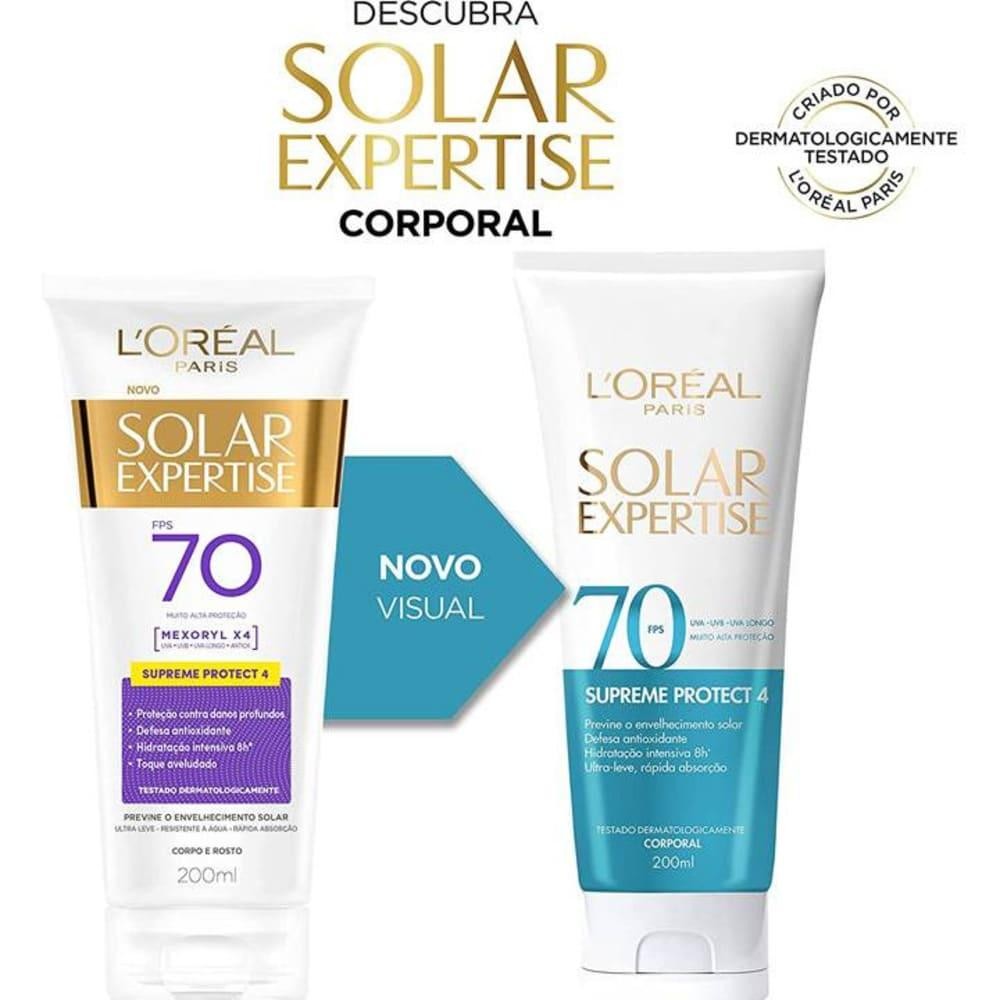 PROTETOR SOLAR LORÉAL EXPERTISE FPS70 SUPREME PROTECT 4 200ML — imagem 2 de 2