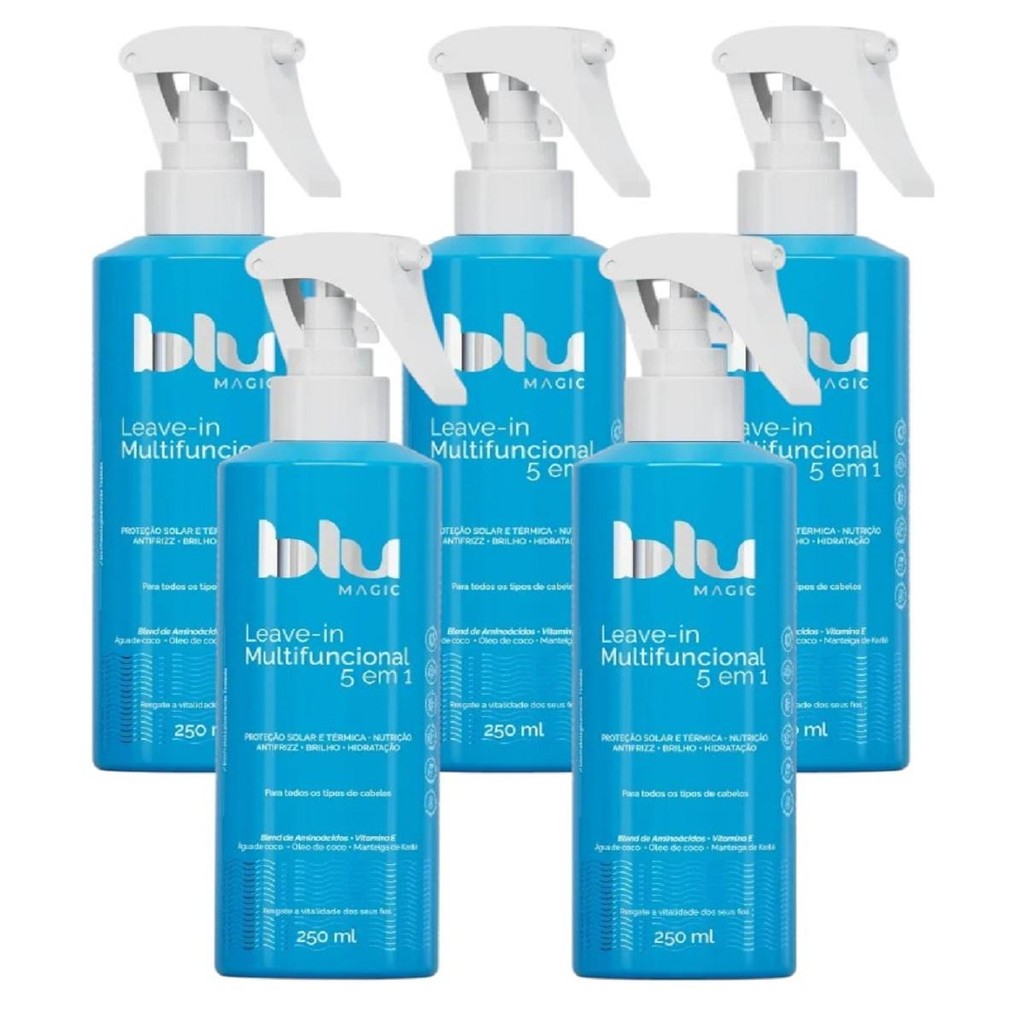 5Un Blu Magic Leave-in Multifuncional 5 Em 1 De 250ml Cada