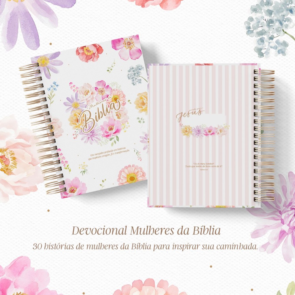 Devocional Mulheres da Bíblia Personalizado | Caderno Devocional Cristão Feminino
