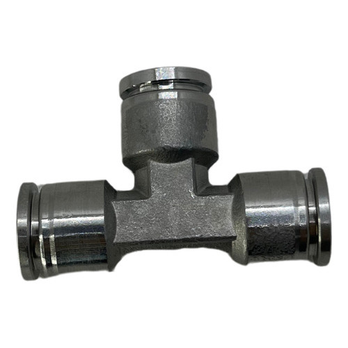 Conexão pneumática união em t aço inox tubo 08mm engate