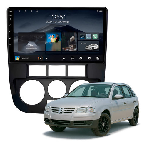 Imagem Multimídia Adak Iplay Gol G4 Parati Saveiro 2006 A 2014 64gb Carplay Android Gps Bluetooth 9p