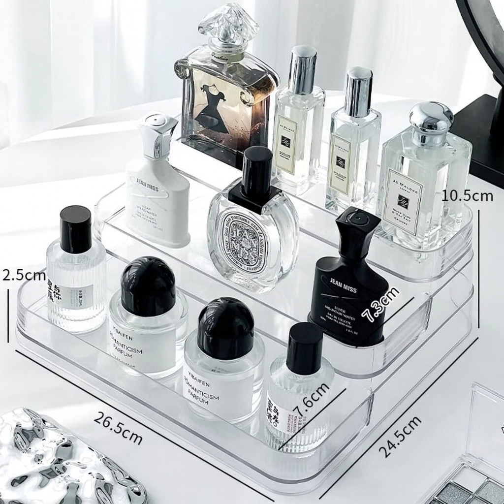 Organizador Expositor de Perfumes e Cosméticos 3 Andares Transparente