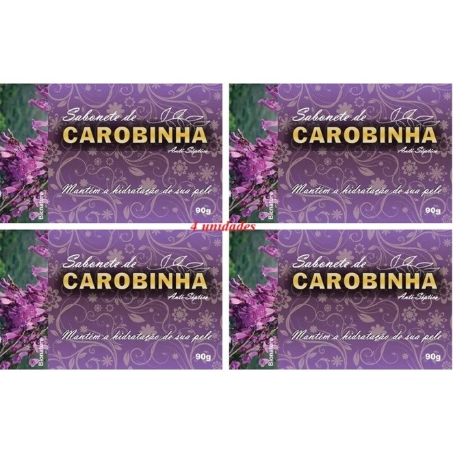 Kit 4un Sabonete Carobinha 90g - Bionature em Oferta na Shopee